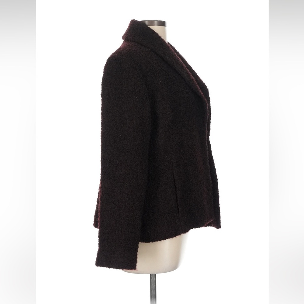 EILEEN FISHER Airy Boucle Italian Wool Blend Brown Shawl Collar Jacket Large - Picture 4 of 7